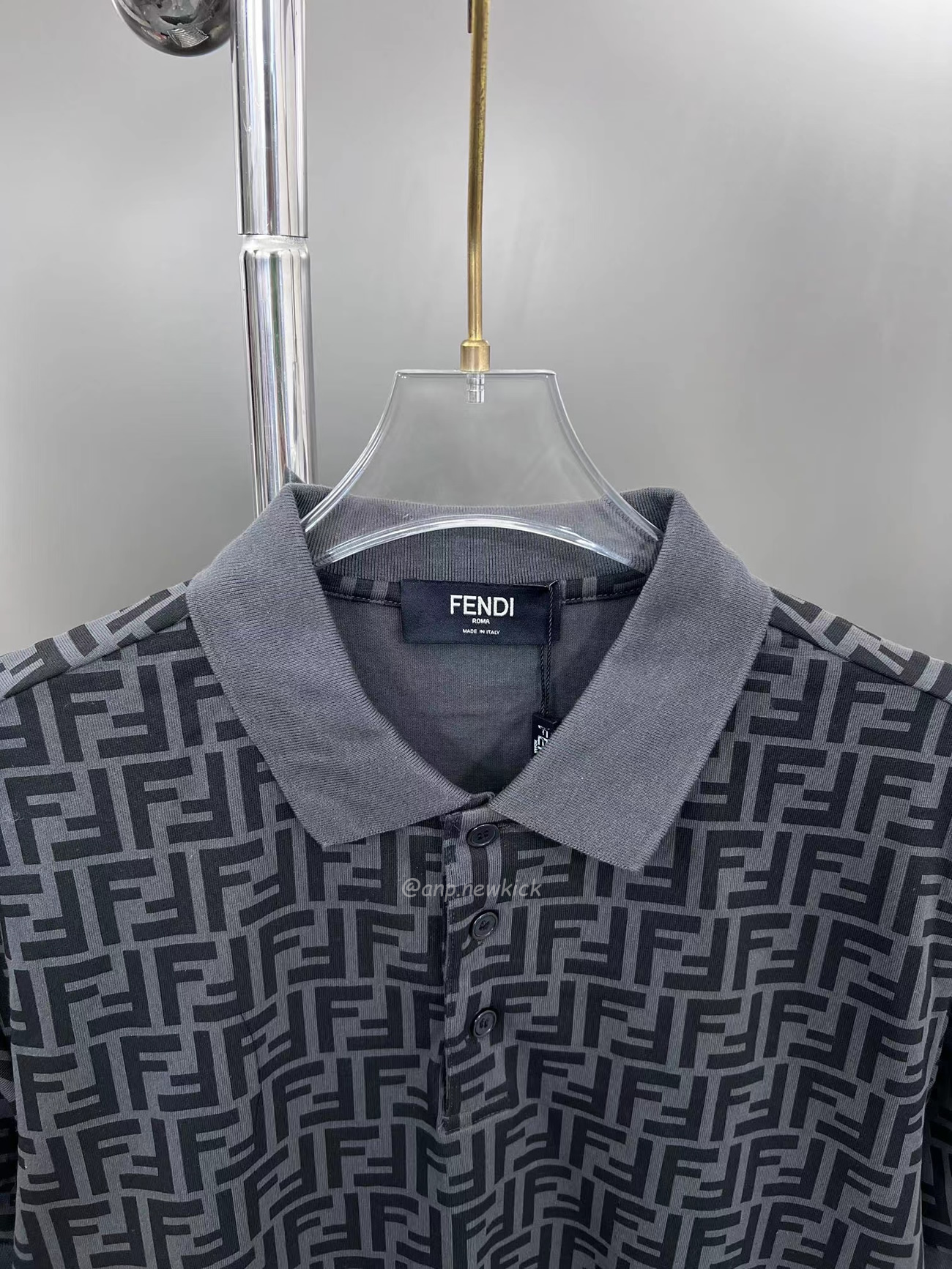 Fendi Ff Black Polo T Shirt (4) - newkick.org